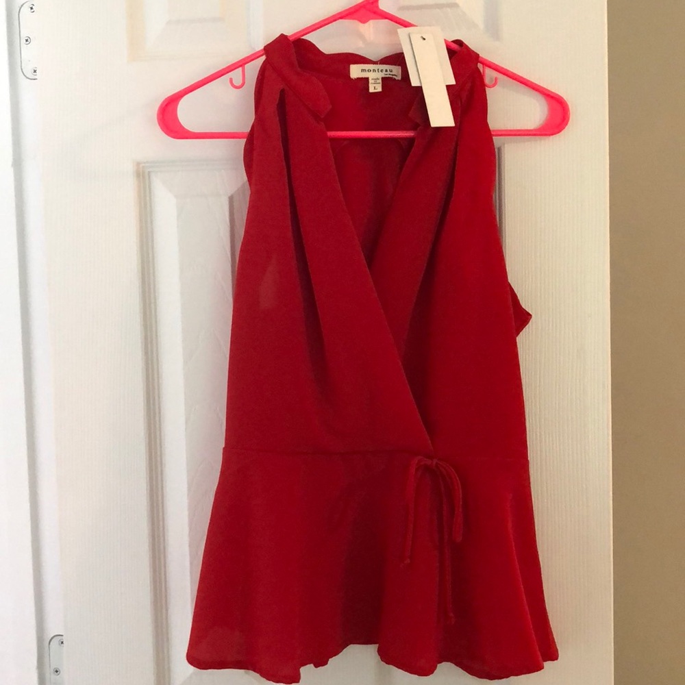 Red wrap shirt